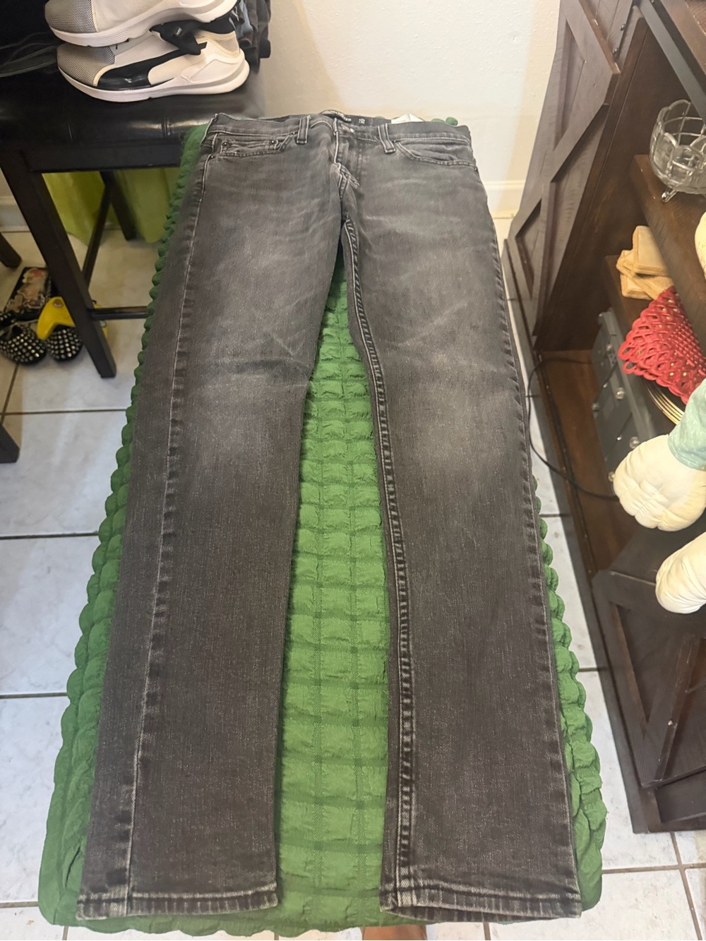 Hollister Men's Skinny Washed Charcoal Jeans